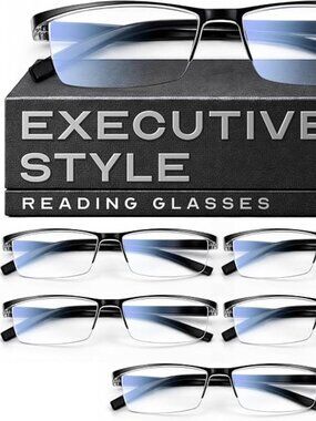 6 PAIRS Executive Style Reading Glasses Men 1.0